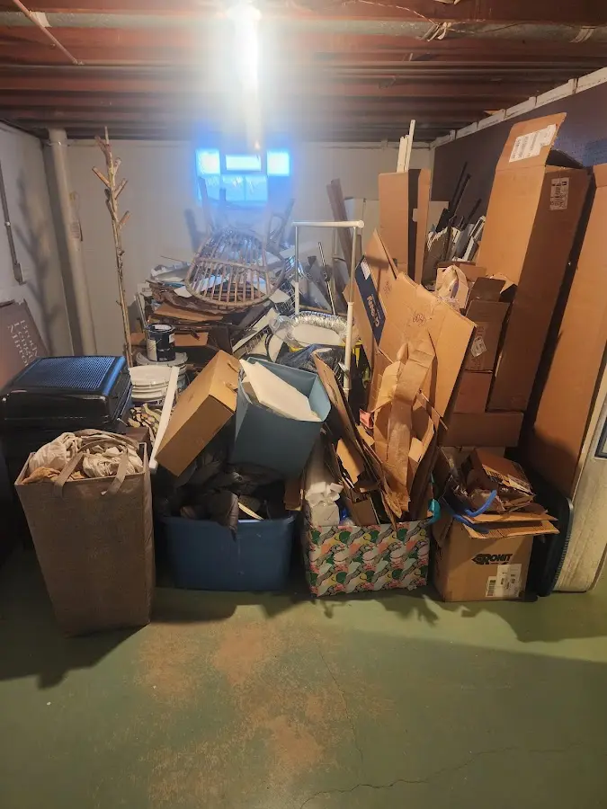 Roll-off dumpster container at job site for 4 Yard Dumpster Rental in Edgewood